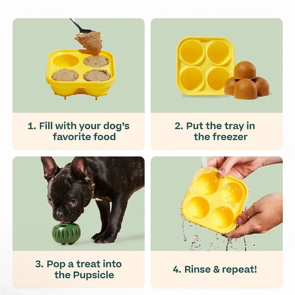 Woof Pupsicle Treat Tray Mold Treat Dispenser Dog Toy, Small